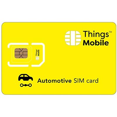 Things Mobile Automotive SIM-kort Global täckning, GSM/2G/3G/3G/4G LTE-nätverk, utan fasta kostnader, ingen förfallodag med konkurrenskraftiga priser. 10 € kredit ingår Things Mobile Automotive SIM-kort Global täckning, GSM/2G/3G/3G/4G LTE-nätverk, utan fasta kostnader, ingen förfallodag med konkurrenskraftiga priser. 10 € kredit ingår