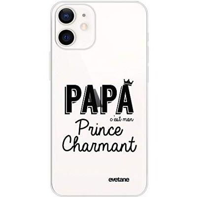 Evetane fodral kompatibel med iPhone 12 mini mjukt silikon starkt starkt starkt tunt skydd transparent fodral pappa "It's My Prince Charming Design Trendigt Evetane fodral kompatibel med iPhone 12 mini mjukt silikon starkt starkt starkt tunt skydd transparent fodral pappa "It's My Prince Charming Design Trendigt