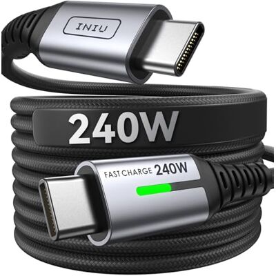 INIU I 240 W USB C-kabel, 2 m PD snabbladdningskabel USB C till USB C-kabel, nylon flätad laddningskabel USBC för iPhone 17 16 15 Pro Max, Samsung Galaxy S26 S25 S24 Ultra, Pixel 10 9a iPad Pro MacBook INIU I 240 W USB C-kabel, 2 m PD snabbladdningskabel USB C till USB C-kabel, nylon flätad laddningskabel USBC för iPhone 17 16 15 Pro Max, Samsung Galaxy S26 S25 S24 Ultra, Pixel 10 9a iPad Pro MacBook