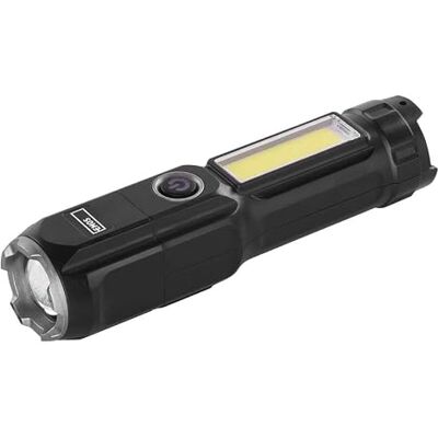 EMOS uppladdningsbar LED-ficklampa för utomhusbruk, fokuserbar, ljusflöde 150 lumen, 150 m ljusbredd, 1200 mAh batteri 4,5 timmars användning, IP44 vattentät, inkl. USB-laddningskabel EMOS uppladdningsbar LED-ficklampa för utomhusbruk, fokuserbar, ljusflöde 150 lumen, 150 m ljusbredd, 1200 mAh batteri 4,5 timmars användning, IP44 vattentät, inkl. USB-laddningskabel