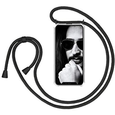 ZhinkArts – Mobiltelefonkedja kompatibel med iPhone 11 – mobilskal för upphängning – fodral med band/snöre – halsband – silikon – svart/svart ZhinkArts – Mobiltelefonkedja kompatibel med iPhone 11 – mobilskal för upphängning – fodral med band/snöre – halsband – silikon – svart/svart