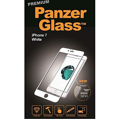 PanzerGlass Original premium pansarglas för Apple iPhone 7, vitt skärmskydd genomskinligt, repfritt, anti-olja, anti-blåsor PanzerGlass Original premium pansarglas för Apple iPhone 7, vitt skärmskydd genomskinligt, repfritt, anti-olja, anti-blåsor