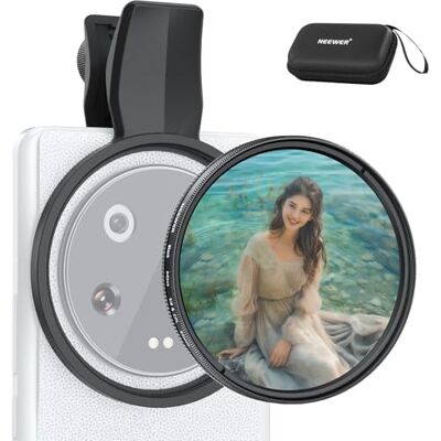 NEEWER 2in1 67 mm CPL och balck diffusor filter 1/4 klämma kompatibel med Android Samsung Google Pixel Huawei Xiaomi, cirkulär polariserande för telefonobjektiv, fototillbehörskit, FL-B36 NEEWER 2in1 67 mm CPL och balck diffusor filter 1/4 klämma kompatibel med Android Samsung Google Pixel Huawei Xiaomi, cirkulär polariserande för telefonobjektiv, fototillbehörskit, FL-B36