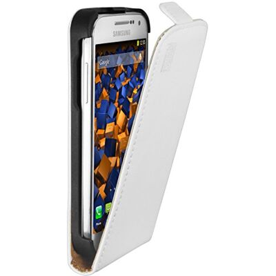 mumbi premium äkta läder flip fodral för Samsung Galaxy S4 mini väska vit mumbi premium äkta läder flip fodral för Samsung Galaxy S4 mini väska vit