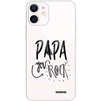 Evetane fodral kompatibel med iPhone 12 mini mjukt silikon starkt starkt starkt tunt skydd transparent fodral pappa du rockmönster trendigt Evetane fodral kompatibel med iPhone 12 mini mjukt silikon starkt starkt starkt tunt skydd transparent fodral pappa du rockmönster trendigt