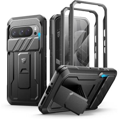 Dexnor Fodral för Google Pixel 9 Pro Med Kameralucka, Skärmskydd och Kickstand, Slitstarkt Skydd-Svart Dexnor Fodral för Google Pixel 9 Pro Med Kameralucka, Skärmskydd och Kickstand, Slitstarkt Skydd-Svart