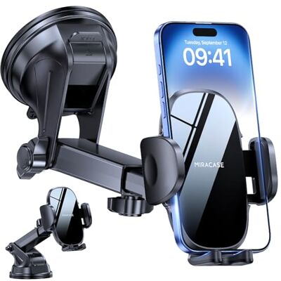 Miracase Biltelefonhållare för bilar, instrumentbräda, vindruta, 3 tum, 1 mobiltelefonmontering, bilvagga 360° roterbart stativ, GPS fordonsfäste för iPhone 17 16 15 Pro Plus Max 14 13 12 11Samsung Miracase Biltelefonhållare för bilar, instrumentbräda, vindruta, 3 tum, 1 mobiltelefonmontering, bilvagga 360° roterbart stativ, GPS fordonsfäste för iPhone 17 16 15 Pro Plus Max 14 13 12 11Samsung