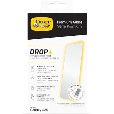 OtterBox Premium Glass skärmskydd för Samsung Galaxy S25 / Samsung Galaxy S24, härdat glas, avancerat repskydd, Klarar fall upp till 0,9m OtterBox Premium Glass skärmskydd för Samsung Galaxy S25 / Samsung Galaxy S24, härdat glas, avancerat repskydd, Klarar fall upp till 0,9m