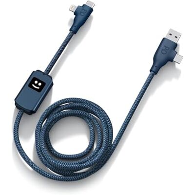 Xoopar Multi USB 3-i-1 snabbladdare, 100 W, kompatibel med alla smartphones universell snabbladdare i återvunnen plast USB USB-C Lightning-kontakt Mr ALU 1M blå Xoopar Multi USB 3-i-1 snabbladdare, 100 W, kompatibel med alla smartphones universell snabbladdare i återvunnen plast USB USB-C Lightning-kontakt Mr ALU 1M blå