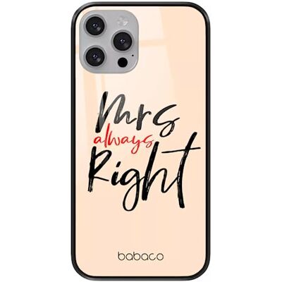 Babaco ERT GROUP mobiltelefonfodral för Apple Iphone 13 PRO MAX originalt och officiellt licensierat mönster Mrs Right 001 tillverkad av härdat glas, skyddsfodral Babaco ERT GROUP mobiltelefonfodral för Apple Iphone 13 PRO MAX originalt och officiellt licensierat mönster Mrs Right 001 tillverkad av härdat glas, skyddsfodral