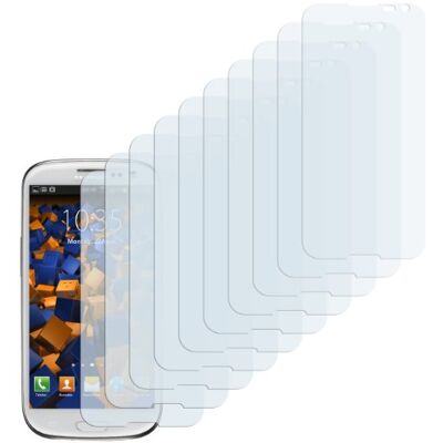 mumbi 10 x skärmskydd Samsung Galaxy S3 skyddsfolie (medvetet mindre än skärmen eftersom den är välvd) mumbi 10 x skärmskydd Samsung Galaxy S3 skyddsfolie (medvetet mindre än skärmen eftersom den är välvd)