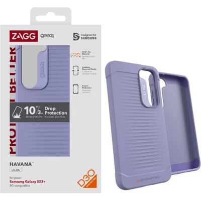 ZAGG Gear4 Havana Samsung Galaxy S23+-serien telefonfodral, D30 droppskydd upp till 3 m/10 fot, fungerar med trådlösa laddningssystem, förstärkt topp, botten- och hörnskydd, smal och lätt ZAGG Gear4 Havana Samsung Galaxy S23+-serien telefonfodral, D30 droppskydd upp till 3 m/10 fot, fungerar med trådlösa laddningssystem, förstärkt topp, botten- och hörnskydd, smal och lätt