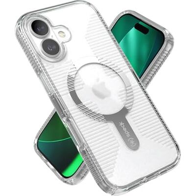Speck GEMSHELL Grip + MS-fodral för iPhone 17 – klar/klar smalt skyddande grepp droppskydd MagSafe-kompatibel Speck GEMSHELL Grip + MS-fodral för iPhone 17 – klar/klar smalt skyddande grepp droppskydd MagSafe-kompatibel