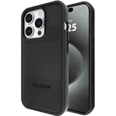 Pelican Protector Series Fodral för iPhone 15 Pro, 6,1 tum, kompatibel med MagSafe, magnetiskt, med anti-repteknik, 4,9 m droppskydd, svart Pelican Protector Series Fodral för iPhone 15 Pro, 6,1 tum, kompatibel med MagSafe, magnetiskt, med anti-repteknik, 4,9 m droppskydd, svart