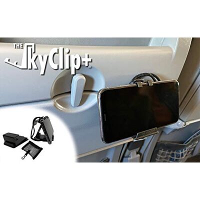 The SkyClip + Telefon- och surfplattahållare för flygresor, hem och kontor telefonhållare under flygning kompatibel med iPhone, Android, Kindle och surfplattor tillbehör till The SkyClip + Telefon- och surfplattahållare för flygresor, hem och kontor telefonhållare under flygning kompatibel med iPhone, Android, Kindle och surfplattor tillbehör till