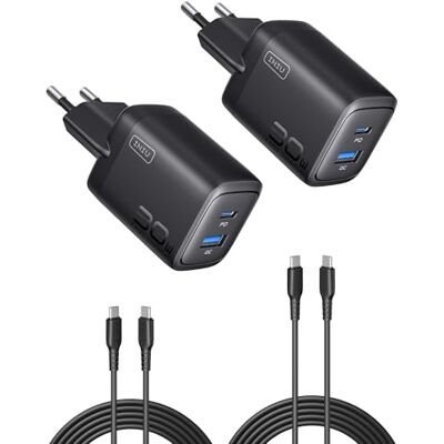 INIU 30W USB C-Laddare, 2 Pack PD Snabbladdningskontakt med USB C-Kabel Flätad kabel, Laddning av Flera Enheter, Resor, USB C-Adapter kompatibel med iPhone 17 16 iPad Samsung S25 S24 Xiaomi etc INIU 30W USB C-Laddare, 2 Pack PD Snabbladdningskontakt med USB C-Kabel Flätad kabel, Laddning av Flera Enheter, Resor, USB C-Adapter kompatibel med iPhone 17 16 iPad Samsung S25 S24 Xiaomi etc