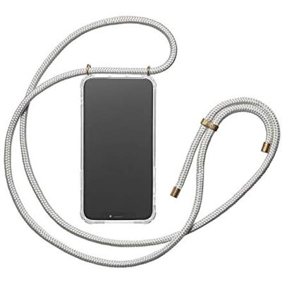 KNOK Mobiltelefonkedja kompatibel med Apple iPhone 6/6S – silikonfodral med band – mobiltelefonfodral för smartphone för upphängning – transparent fodral med snöre – skyddsfodral med snöre i silvergrå KNOK Mobiltelefonkedja kompatibel med Apple iPhone 6/6S – silikonfodral med band – mobiltelefonfodral för smartphone för upphängning – transparent fodral med snöre – skyddsfodral med snöre i silvergrå