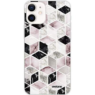 Evetane fodral kompatibel med iPhone 12 mini mjukt silikon starkt starkt starkt tunt skydd genomskinligt fodral geometriska kuber trendigt mönster Evetane fodral kompatibel med iPhone 12 mini mjukt silikon starkt starkt starkt tunt skydd genomskinligt fodral geometriska kuber trendigt mönster