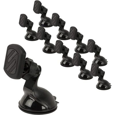 Scosche MAGWSM-10PKFLT MagicMount Magnetic Suction Cup Phone Mount for Car Dashboard or Windshield, 360° Adjustable Magnet Head, Universal Cell Phone Holder for iPhone, Samsung & More (Pack of 10) Scosche MAGWSM-10PKFLT MagicMount Magnetic Suction Cup Phone Mount for Car Dashboard or Windshield, 360° Adjustable Magnet Head, Universal Cell Phone Holder for iPhone, Samsung & More (Pack of 10)