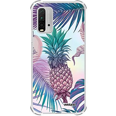 Evetane fodral kompatibel med Xiaomi Redmi 9T silikonhörn starkt fullständigt skydd resistent transparent ananas lila skriftmönster trendig Evetane fodral kompatibel med Xiaomi Redmi 9T silikonhörn starkt fullständigt skydd resistent transparent ananas lila skriftmönster trendig
