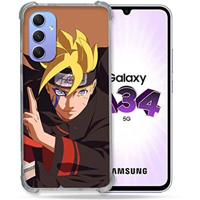 Cokitec Förstärkt fodral i härdat glas för Samsung Galaxy A34 5G Manga Boruto Sign Cokitec Förstärkt fodral i härdat glas för Samsung Galaxy A34 5G Manga Boruto Sign