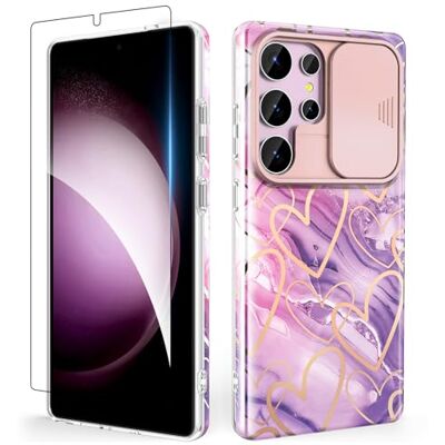SHEDEER för Samsung S25 Ultra fodral med bildkamerafodral + skärmskydd, Samsung Galaxy S25 Ultra Case glansig glansig snygg, smal passform lätt telefonfodral Samsung S25 Ultra 6,8 tum lila SHEDEER för Samsung S25 Ultra fodral med bildkamerafodral + skärmskydd, Samsung Galaxy S25 Ultra Case glansig glansig snygg, smal passform lätt telefonfodral Samsung S25 Ultra 6,8 tum lila
