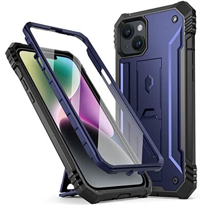 Poetic Revolution Series fodral kompatibelt med iPhone 14 Plus 6,7 tum (2022 Release), robust och stötsäkert slitstarkt skyddsfodral med ställ och inbyggt skärmskydd, marinblå Poetic Revolution Series fodral kompatibelt med iPhone 14 Plus 6,7 tum (2022 Release), robust och stötsäkert slitstarkt skyddsfodral med ställ och inbyggt skärmskydd, marinblå