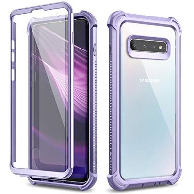 Dexnor Fodral till Samsung Galaxy S10 360 helkropp 3 lager skyddsfodral stötsäker stötfångare kristallklar smal repfri bakpanel med inbyggt skärmskydd Lila Dexnor Fodral till Samsung Galaxy S10 360 helkropp 3 lager skyddsfodral stötsäker stötfångare kristallklar smal repfri bakpanel med inbyggt skärmskydd Lila