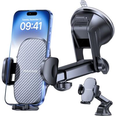 Miracase Biltelefonhållare för bilar, instrumentbräda, vindruta, 3 tum, 1 mobiltelefonmontering, bilvagga 360° roterbart stativ för iPhone16 15 Pro Plus Max 14 13 12 11Samsung Miracase Biltelefonhållare för bilar, instrumentbräda, vindruta, 3 tum, 1 mobiltelefonmontering, bilvagga 360° roterbart stativ för iPhone16 15 Pro Plus Max 14 13 12 11Samsung