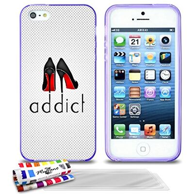 MUZZANO UP-610869-129-0005 extra smal "skoberoende " flexibelt fodral med 3 ultraklart skärmskydd för Apple iPhone 5 lila MUZZANO UP-610869-129-0005 extra smal "skoberoende " flexibelt fodral med 3 ultraklart skärmskydd för Apple iPhone 5 lila