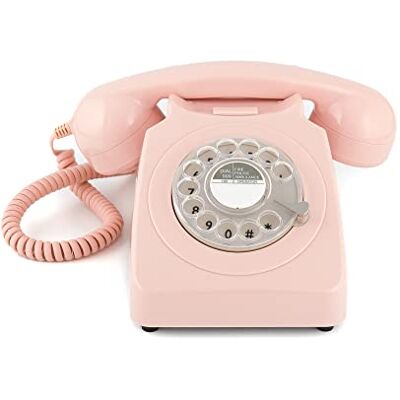 GPO 746ROTARYPINK retro telefon med valskiva på 70-talet design rosa nejlika rosa GPO 746ROTARYPINK retro telefon med valskiva på 70-talet design rosa nejlika rosa