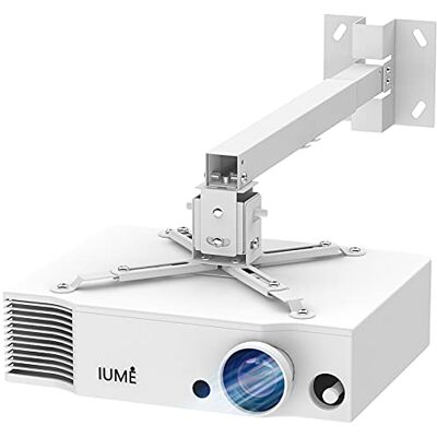 IUMÉ Projektormonteringsvägg för med universell LCD/DLP-montering för Epson, Optoma, Benq, ViewSonic-projektorer, videoprojektormontering, 20 kg lastkapacitet, vit IUMÉ Projektormonteringsvägg för med universell LCD/DLP-montering för Epson, Optoma, Benq, ViewSonic-projektorer, videoprojektormontering, 20 kg lastkapacitet, vit