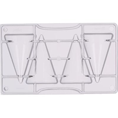 Decora 0050151 Cone Chocolate Mould 4 Cav Ø 50 X 80 H Mm 200 X 120 X 22 H Mm Decora 0050151 Cone Chocolate Mould 4 Cav Ø 50 X 80 H Mm 200 X 120 X 22 H Mm