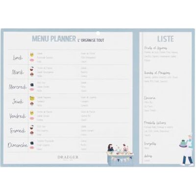 DRAEGER Paris Menu Planner Organiserar allt DRAEGER Paris Menu Planner Organiserar allt