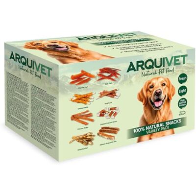 Arquivet Variety Pack – naturliga hundsnacks – 8 blandade påsar på 100 g Arquivet Variety Pack – naturliga hundsnacks – 8 blandade påsar på 100 g
