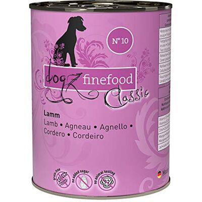 dogz finefood Hundmat våt – nr 10 lamm – finmat våt mat för hundar & valpar – kornfri & sockerfri – hög kötthalt, 6 x 400 g burk dogz finefood Hundmat våt – nr 10 lamm – finmat våt mat för hundar & valpar – kornfri & sockerfri – hög kötthalt, 6 x 400 g burk