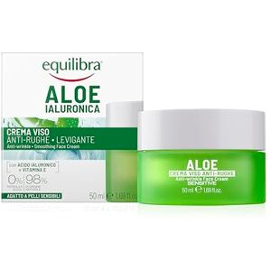 Equilibra Ansikte, Aloe Anti-rynk, Ansiktskräm, Aloe Vera-baserad, Aloe Vera- och Aloe-baserad ansiktskräm, lämplig för känslig hud, motverkar tidens tecken, utjämnande åtgärder, 50 ml Equilibra Ansikte, Aloe Anti-rynk, Ansiktskräm, Aloe Vera-baserad, Aloe Vera- och Aloe-baserad ansiktskräm, lämplig för känslig hud, motverkar tidens tecken, utjämnande åtgärder, 50 ml