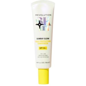 Revolution Skincare London Revolution Skin Sunray Glow solbränna för ansiktet SPF 50+, lätt fettfri formel med C-vitamin vegan och grymhetsfri, 50 ml Revolution Skincare London Revolution Skin Sunray Glow solbränna för ansiktet SPF 50+, lätt fettfri formel med C-vitamin vegan och grymhetsfri, 50 ml