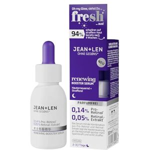 Jean & Len Renewing Booster Serum, idealisk för alla hudtyper, ökar hudens elasticitet och spänst, med pro-retinol* och retinalextrakt**, doftfri, vegansk, 30 ml Jean & Len Renewing Booster Serum, idealisk för alla hudtyper, ökar hudens elasticitet och spänst, med pro-retinol* och retinalextrakt**, doftfri, vegansk, 30 ml