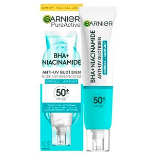 Garnier Anti-orenheter flytande osynlig matt med SPF 50+, för högt UV-skydd och lindring av föroreningar, hudklar BHA niacinamid daily-UV, 40 ml Garnier Anti-orenheter flytande osynlig matt med SPF 50+, för högt UV-skydd och lindring av föroreningar, hudklar BHA niacinamid daily-UV, 40 ml