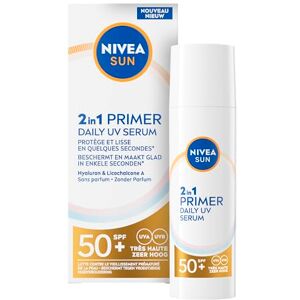 Nivea Sun UV Face 2-i-1 Primer Makeup Serum – Solbränna Ansikte SPF 50+ Ansiktsserum med Hyaluronsyra Parfymfri 30 ml Nivea Sun UV Face 2-i-1 Primer Makeup Serum – Solbränna Ansikte SPF 50+ Ansiktsserum med Hyaluronsyra Parfymfri 30 ml
