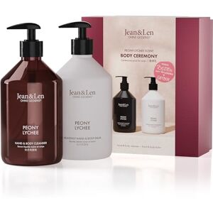Jean & Len Body Ceremony Peony & Lychee, Hand & Body Cleanser Och Balm, Presentlåda, Mild Och Blommig Doft, Fsc-Certifierad Förpackning, Veganskt Presentset Jean & Len Body Ceremony Peony & Lychee, Hand & Body Cleanser Och Balm, Presentlåda, Mild Och Blommig Doft, Fsc-Certifierad Förpackning, Veganskt Presentset