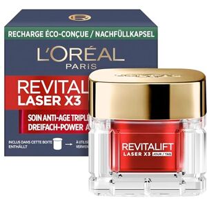 L'Oreal Paris L'Oréal Paris Anti-Age dagvård påfyllningskapsel kräm mjukar upp rynkor och stramar åt huden med Pro-Retinol, hyaluronsyra och C-vitamin, RevitaLift Laser X3, 1x påfyllningskapsel 50 ml L'Oreal Paris L'Oréal Paris Anti-Age dagvård påfyllningskapsel kräm mjukar upp rynkor och stramar åt huden med Pro-Retinol, hyaluronsyra och C-vitamin, RevitaLift Laser X3, 1x påfyllningskapsel 50 ml