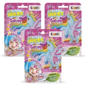 INKEE Ansiktsmask barn GALUPY UNICORN 3-pack 3 x skönhetstygmasker med fruktgummiarom, kalendula och kamomillextrakt – fuktmask ansikte för flickor INKEE Ansiktsmask barn GALUPY UNICORN 3-pack 3 x skönhetstygmasker med fruktgummiarom, kalendula och kamomillextrakt – fuktmask ansikte för flickor