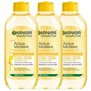 Garnier Allt i 1 SkinActive micellärt vatten med C-vitamin, för trubbig och ojämn hud, utan sköljning, 3 x 400 ml Garnier Allt i 1 SkinActive micellärt vatten med C-vitamin, för trubbig och ojämn hud, utan sköljning, 3 x 400 ml
