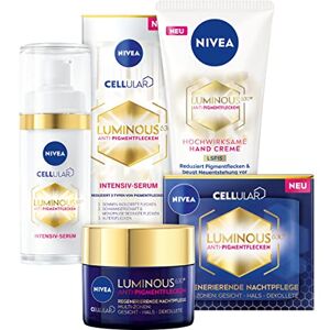 NIVEA Cellular Luminous 630® dag, natt & handset, anti-pigmentfläckar vårdset, inklusive anti-aging serum, nattvård och handkräm NIVEA Cellular Luminous 630® dag, natt & handset, anti-pigmentfläckar vårdset, inklusive anti-aging serum, nattvård och handkräm