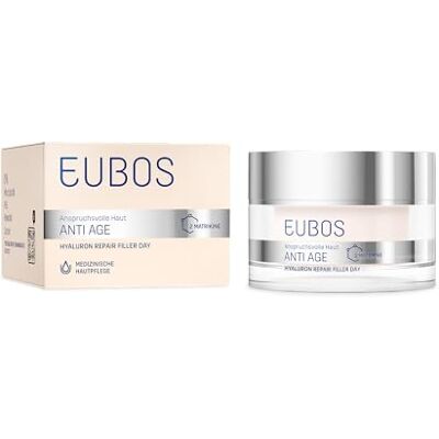 EUBOS I Hyaluron Repair Filler Day I 50 ml I 3-faldig hyaluron I utan mineraloljor I rynkreducerande dagvård EUBOS I Hyaluron Repair Filler Day I 50 ml I 3-faldig hyaluron I utan mineraloljor I rynkreducerande dagvård