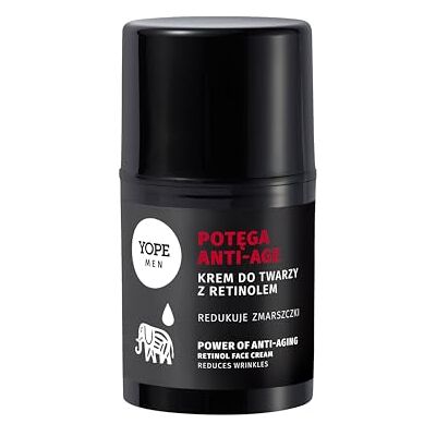 Yope MEN Anti-Age ansiktskräm med Retinol – minskar rynkor, jämnar ut huden snabbt absorberande utan glans för män – 50 ml Yope MEN Anti-Age ansiktskräm med Retinol – minskar rynkor, jämnar ut huden snabbt absorberande utan glans för män – 50 ml