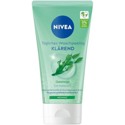 NIVEA Daglig tvättskrubbning, peeling utan mikroplast för en pordjup ansiktsrengöring, matt ansiktsskrubb minskar hudens orenheter och vårdar huden (150 ml) NIVEA Daglig tvättskrubbning, peeling utan mikroplast för en pordjup ansiktsrengöring, matt ansiktsskrubb minskar hudens orenheter och vårdar huden (150 ml)