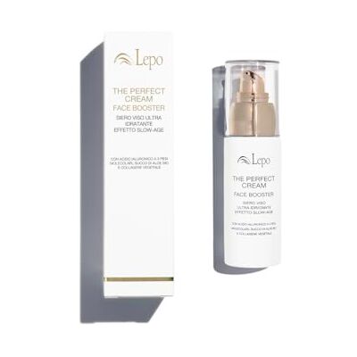 LEPO The Perfect Cream Face Booster 30 ml, ultrafuktgivande ansiktsserum med hyaluronsyra med 3-vikts molekylär och ekologisk aloe juice, djup hydrering för ett strålande och ungt ansikte LEPO The Perfect Cream Face Booster 30 ml, ultrafuktgivande ansiktsserum med hyaluronsyra med 3-vikts molekylär och ekologisk aloe juice, djup hydrering för ett strålande och ungt ansikte